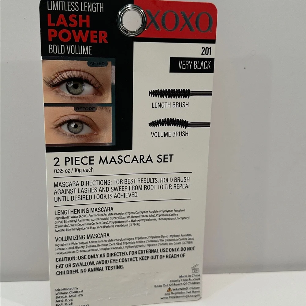 XOXO Limitless Length Lash Power 2 Piece Very Black Mascara.